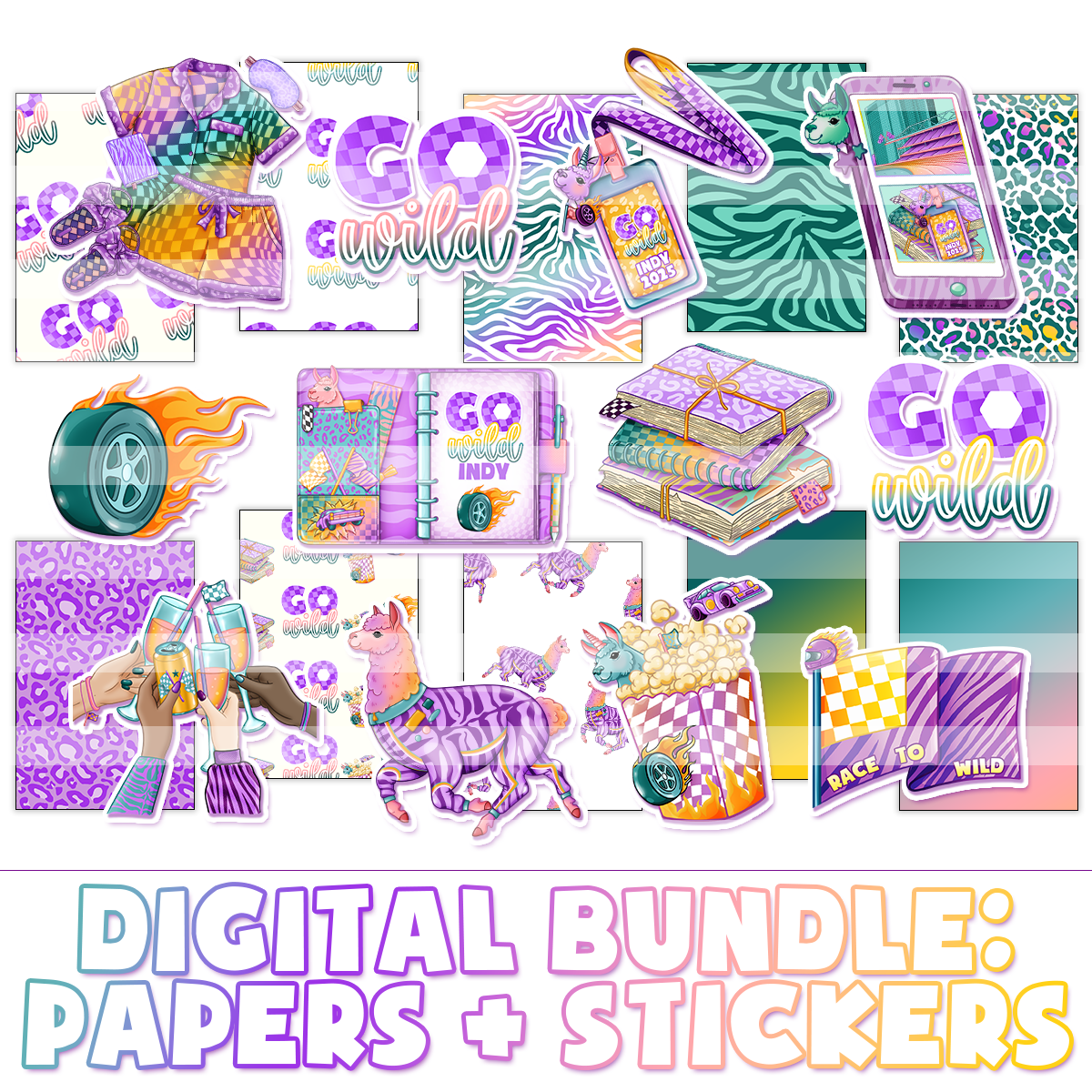 Digital Bundle: Digital Die Cuts and Papers // Wild Tracks